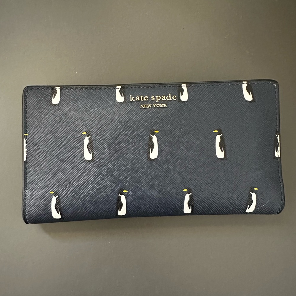 Kate Spade Cameron Penguin Large Slim Bifold Wallet